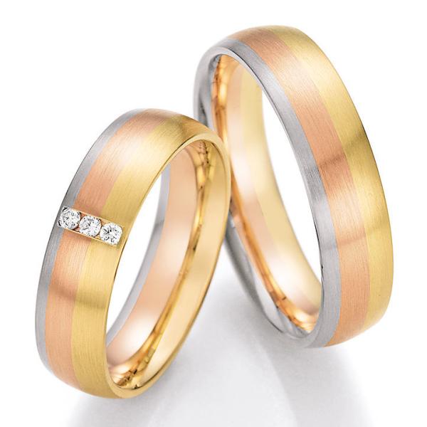 Nowotny-Collection Ruesch Trauringe Tricolour 66/44090-055 + 66/44100-055